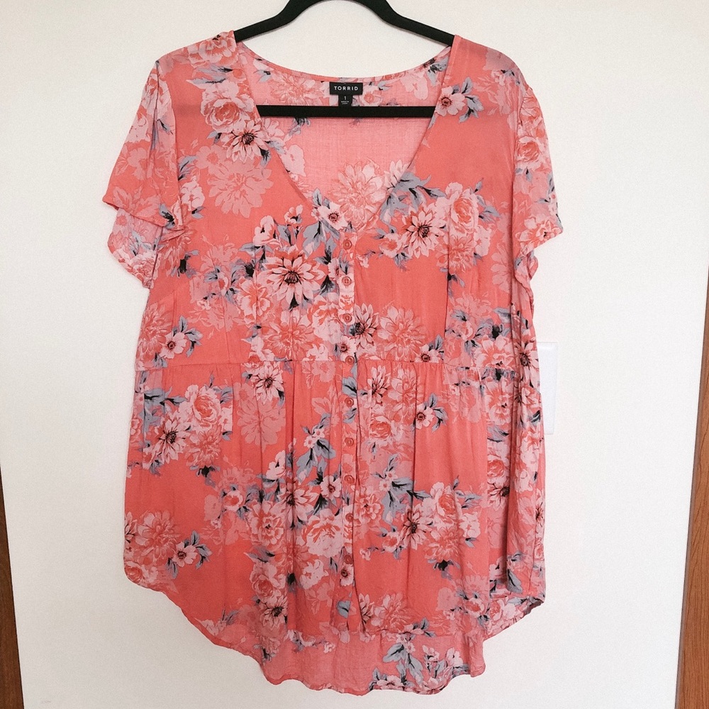 Pink Torrid Babydoll Top - Size 1
